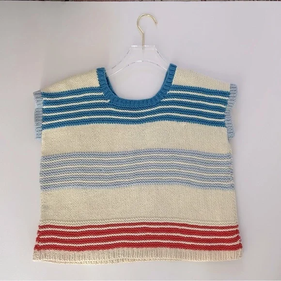 Vintage Knit Vest Sweater Top Shirt Cottagecore Granny Festival Size Medium - Picture 2 of 10